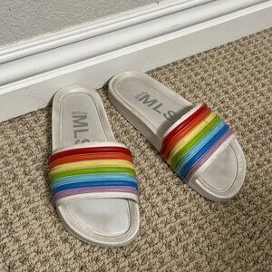 Melissa Printed Pool Slides rainbow size 6